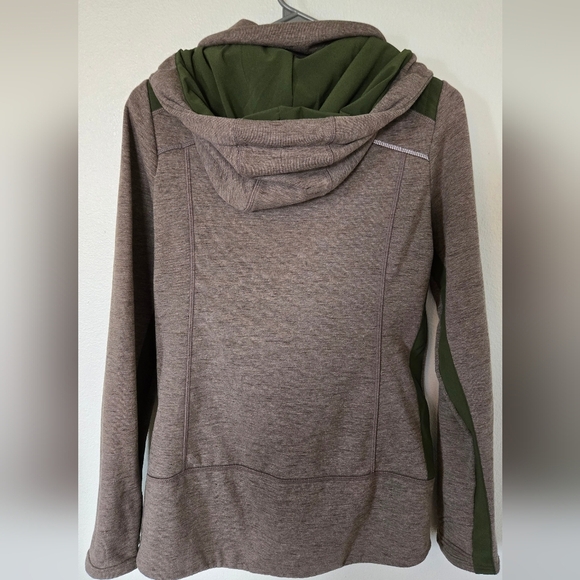 Athleta Marled Brown and Green Stronger Hoodie Size Medium - Picture 2 of 9
